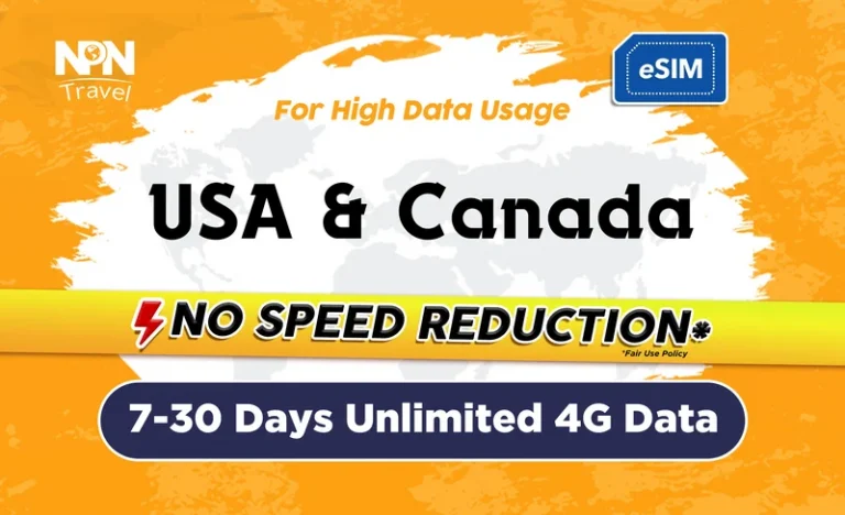 eSIM America & Canada 7-30Days Daily 500MB/1GB/2GB Unlimited 4G Data