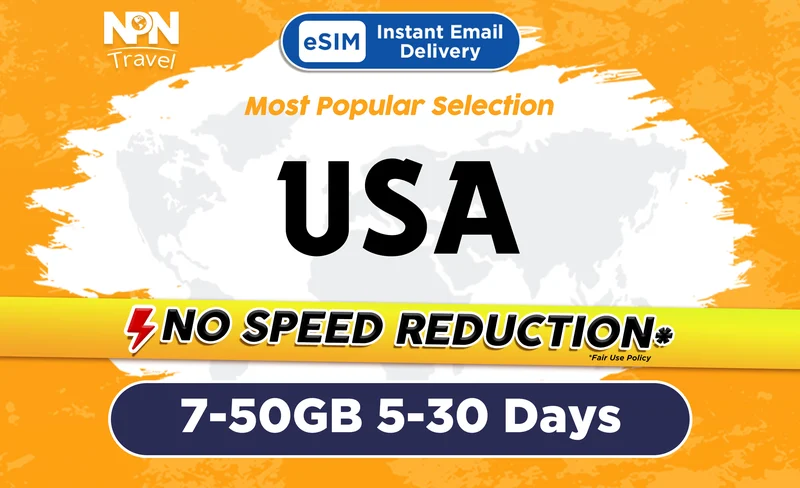 eSIM USA 5-30Days 7-50GB 5G/4G Data
