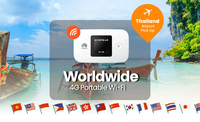 Worldwide 4G Portable Wi-Fi (Pick Up in Thailand)