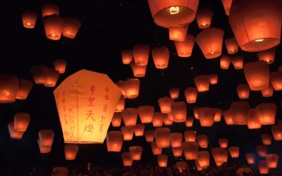 2025 Pingxi Sky Lantern Festival/Hundreds of sky lanterns in Shifen Square/One-day tour of Jiufen Old Street