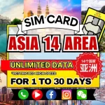 4G SIM Card (MY Delivery) for Asia 14 Destinations